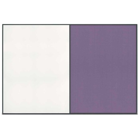 United Visual Products Enclosed Corkboard, 1 Door, 60"x36", 4" Fra, UV3403-SATIN-AMETHY UV3403-SATIN-AMETHY